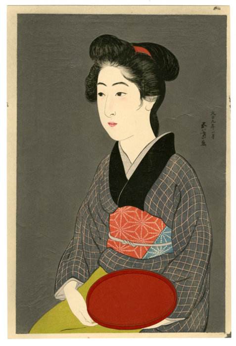 Hashiguchi Goyo “Woman Holding a Tray” 