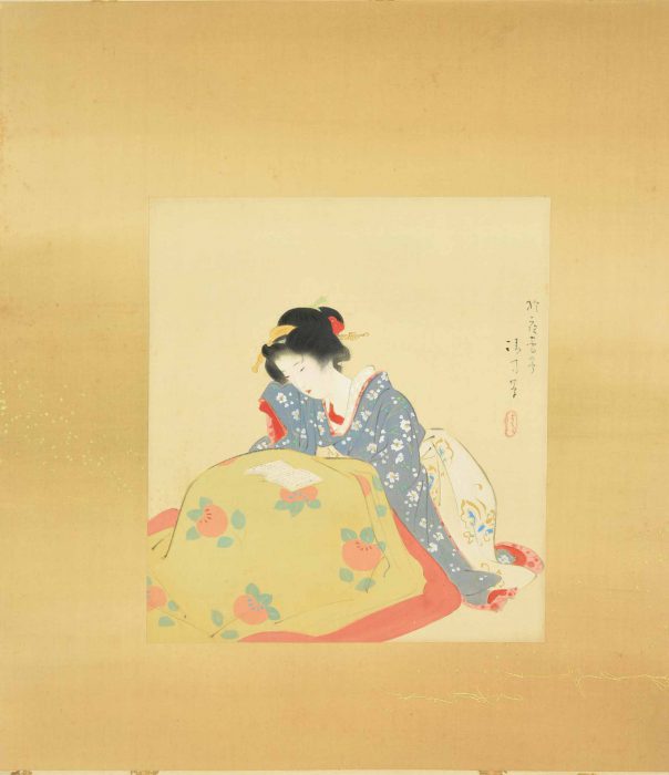 鏑木 清方「炬燵」