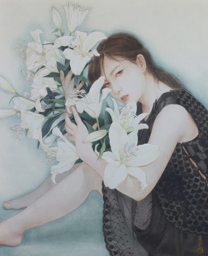 岡本東子2020「白い花」