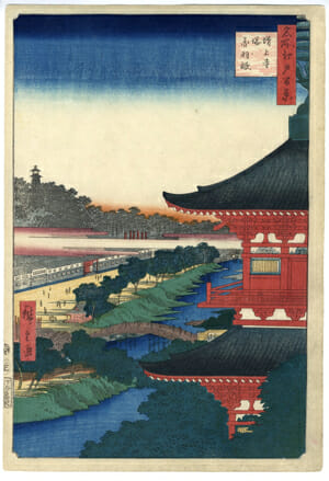 広重「名所江戸百景 増上寺塔赤羽根」