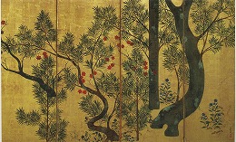 尾形光琳「槇楓図屏風」(重要文化財)東京芸術大学芸術資料館蔵