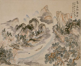 青木木米「兎道朝暾図」(東京国立博物館蔵)