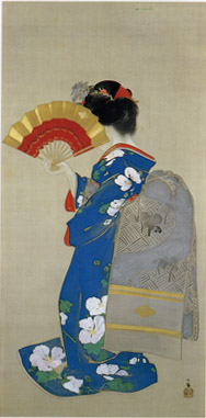 竹内栖鳳「アレ夕立に」（高島屋資料館蔵）