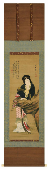 鳳翼 山将 画亀田 鵬斎 賛「美人」