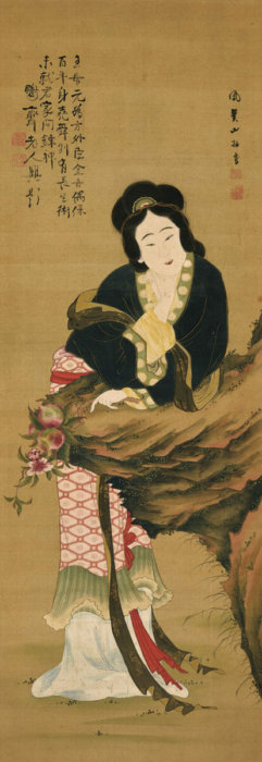 鳳翼 山将 画亀田 鵬斎 賛「美人」
