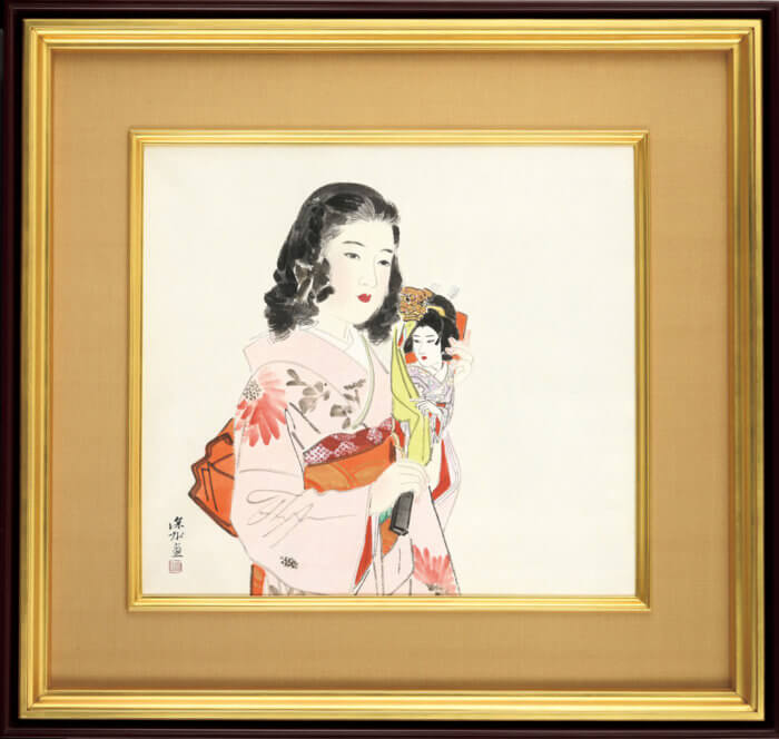 伊東 深水「羽子板」の販売 | 美術品販売｜東京銀座ぎゃらりい秋華洞