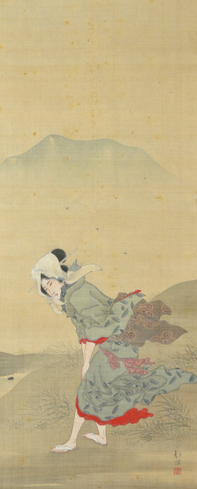 魚屋 北渓「筑波山下美人向いの風の図」