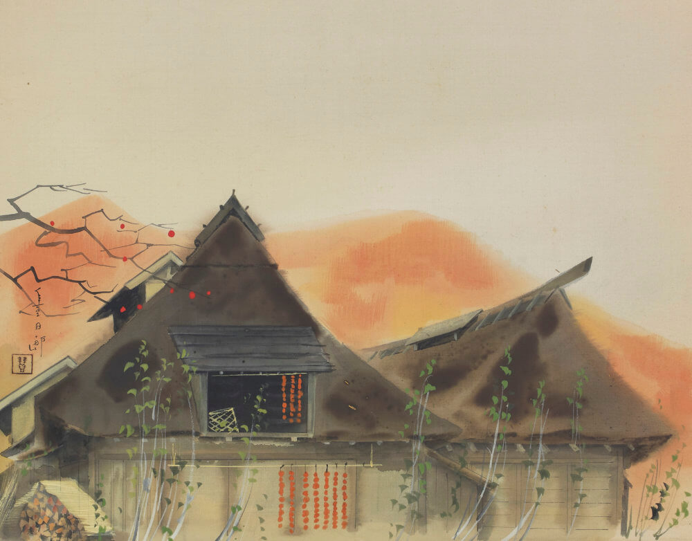 福田 豊四郎「柿時雨」 価格200,000円(税込)