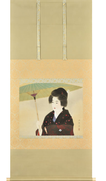 伊東 深水「みぞれ」