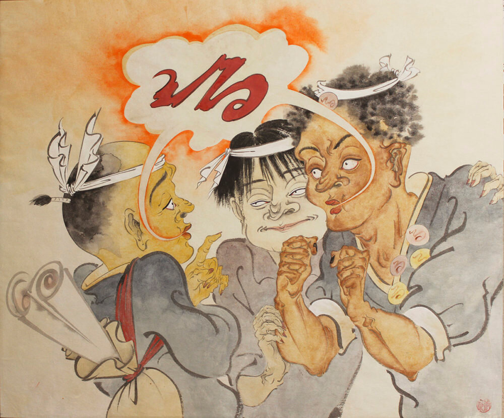 服部しほり「類をもって集まる」8F(38.0×45.5cm)