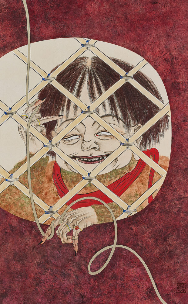 服部しほり「盲の垣のぞき」10M(53.0×33.3cm)