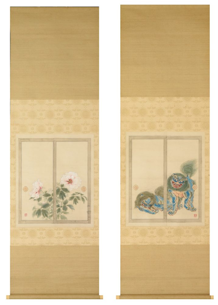 下村 観山「牡丹唐獅子」
