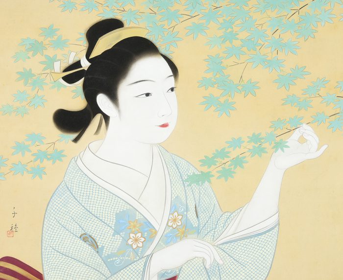 絵画額装 日本画 肉筆画 真作 木谷千種『美人画』女流画家 Yahoo
