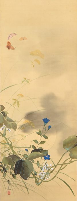 Suzuki Shuitsu “Autumn Flower and Butterflies”