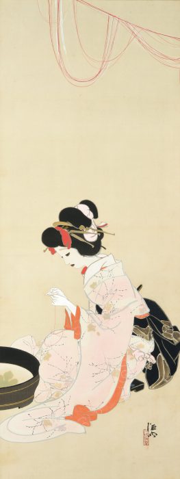北野 恒富「七夕願之糸」