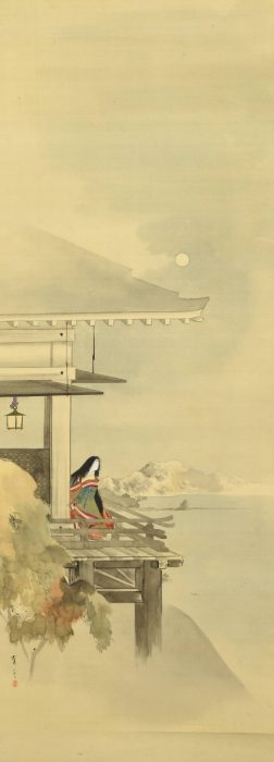渡辺 省亭「石山寺秋月」