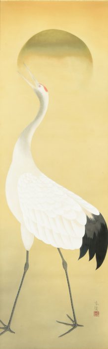 土田 麦僊「鳴鶴」