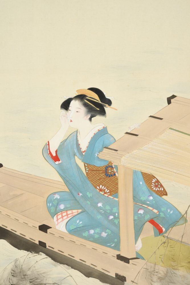 鏑木清方「岸の柳」(部分)