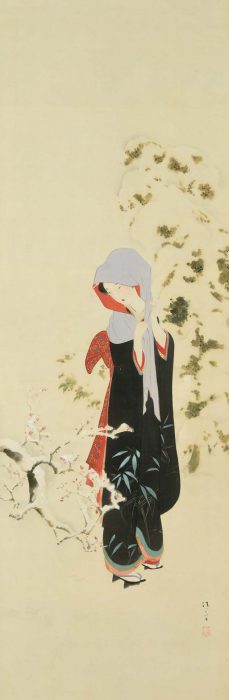Kaburaki Kiyokata “Plum Blossoms in Snow” 