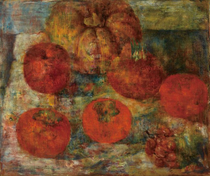 川口 軌外「静物(野菜と果物)」