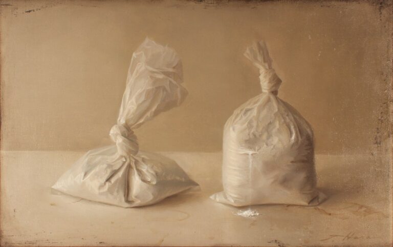 Dos bolsas con polvo blanco