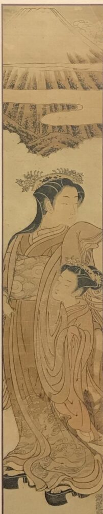 礒田湖龍斎「美人図(柱絵)」