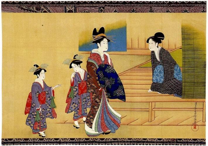 Kubo Shunman, “Beauties before a Teahouse”